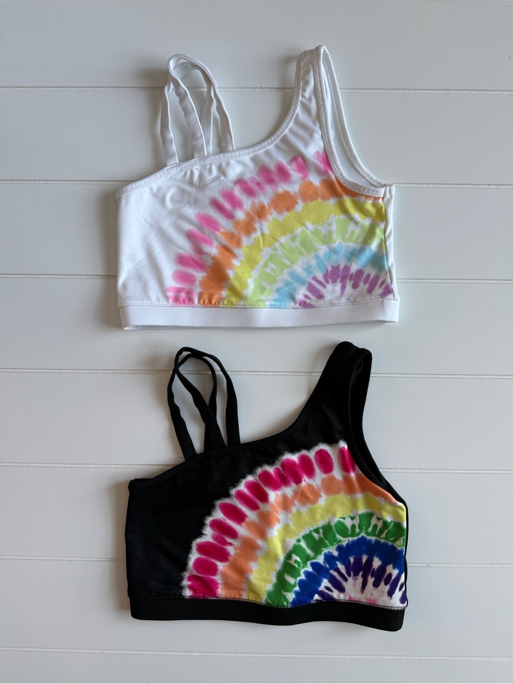 Justice Black & White Half Top/Sport Bra